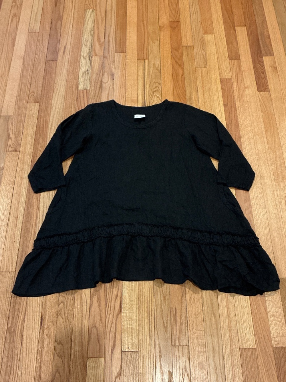 Heart's Desire Linen Butterfly Long In Black Size Large